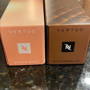 Nespresso Vertuo Melozio Boost and Rich Chocolate Capsules - Pink and Brown